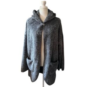 P.J. Salvage Fuzzy Gray Sherpa Jacket with Pockets